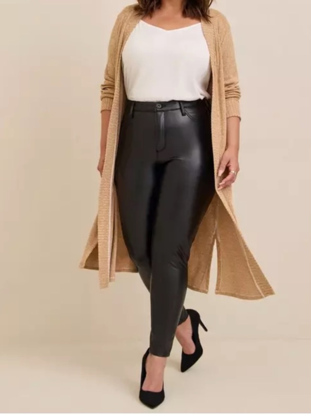 Torrid Perfect Skinny Faux Leather High‑Rise Pant – Deep Black Size 18 Short NWT